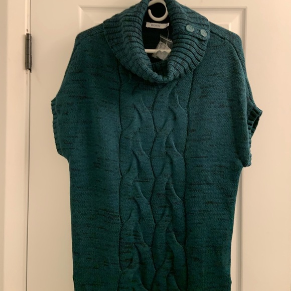 Sleeveless Knitted turtle neck vest sweater- Rikki’s - green - Picture 7 of 9